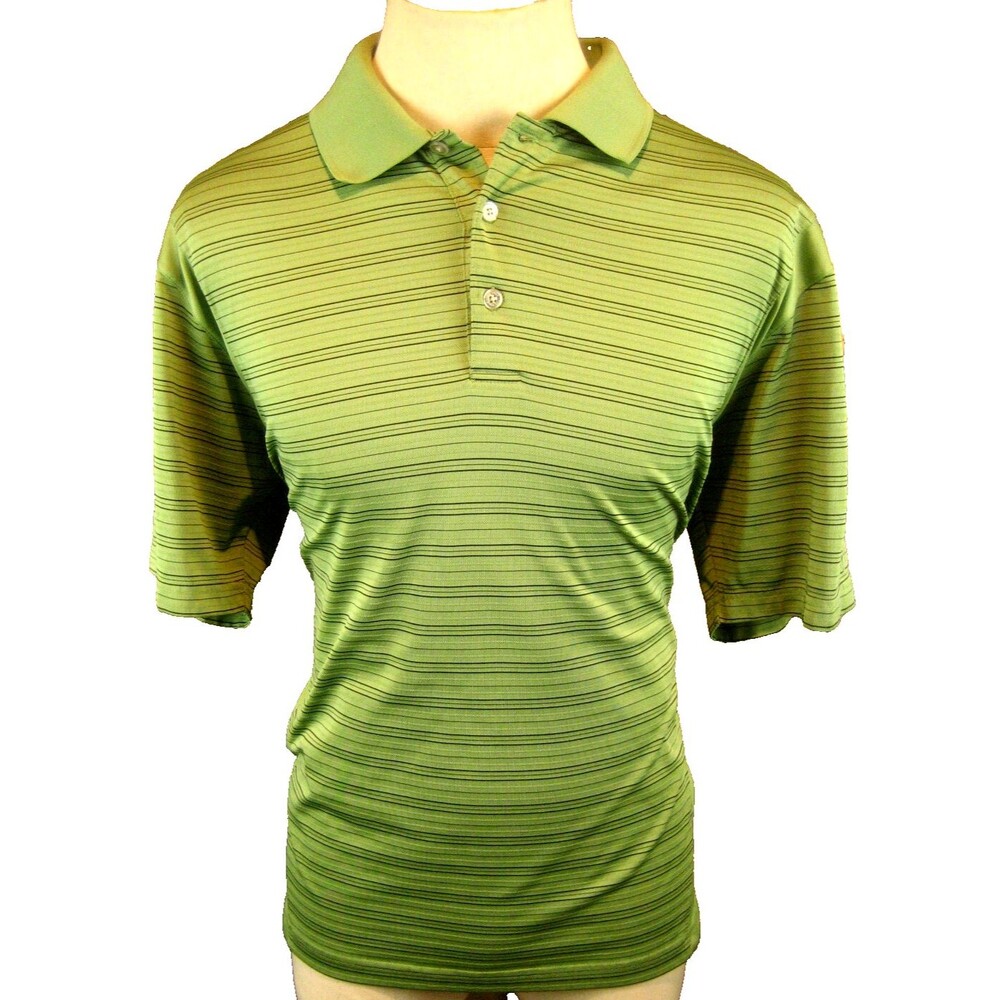 Mens Pro Tour Green Stripe SS Deck Polo Golf Casual Shirt sz XL
